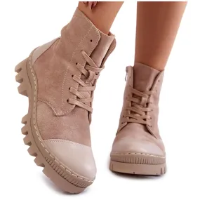 S.Barski Suède dameslaarzen Beige Margot